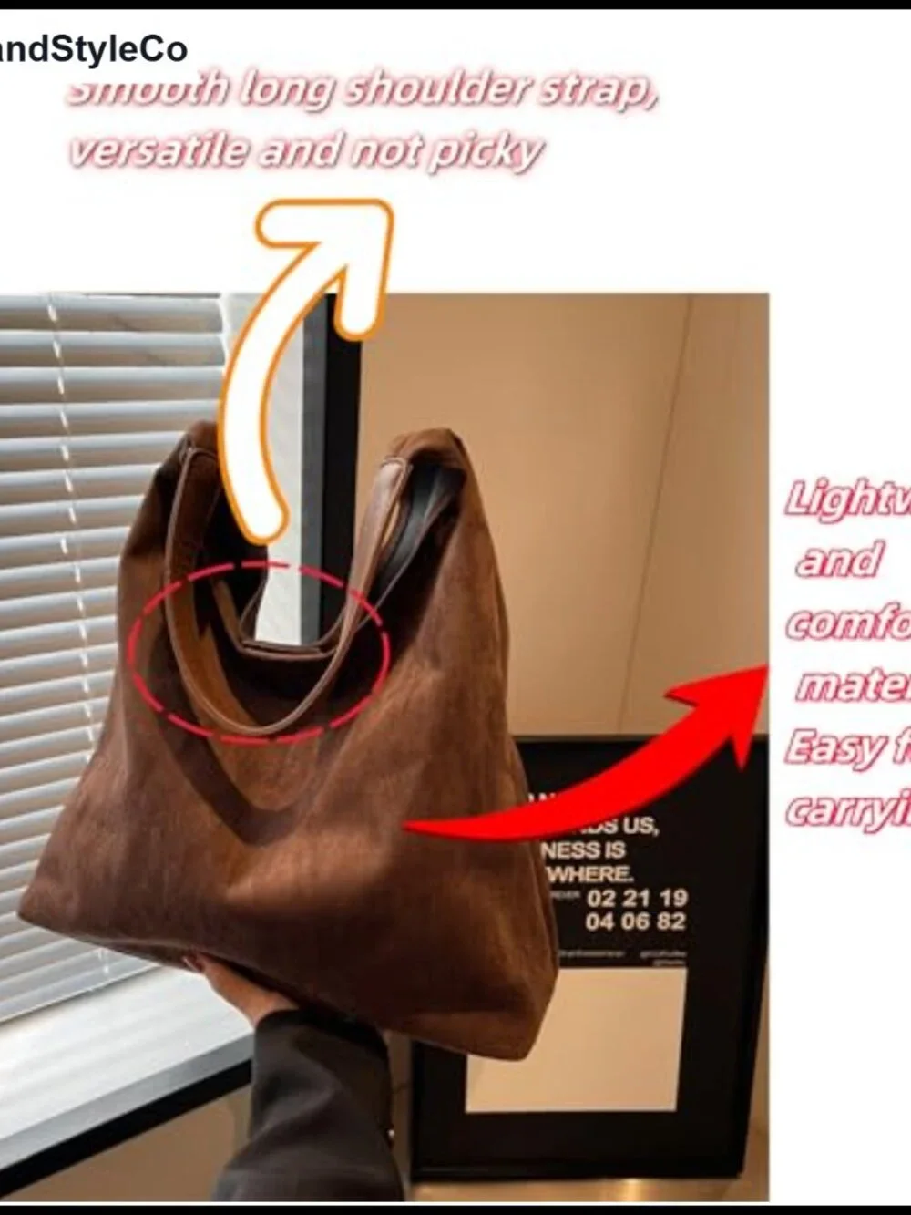 Faux Suede Handbag Set 3 Pcs Hobo Shoulder Bags Purse for Work Travel